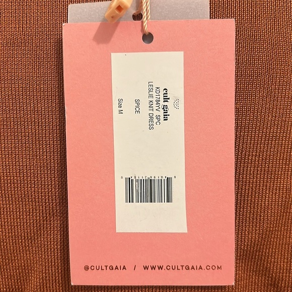 Cult Gaia Leslie Tie Knit Open Back Halter Dress In Spice Brown NWT Size Medium - Picture 12 of 15